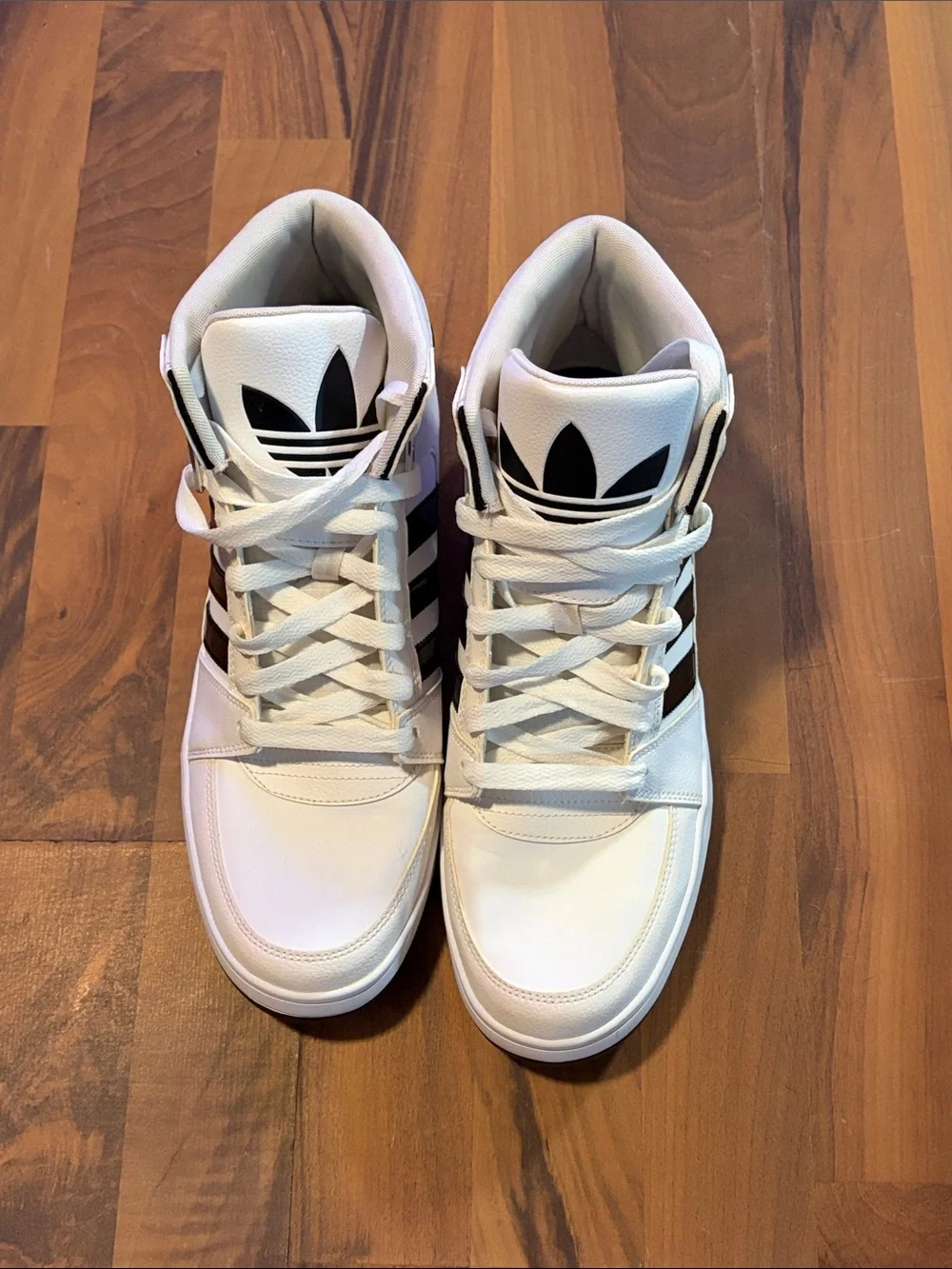 adidas White and Black High-Top Sneakers